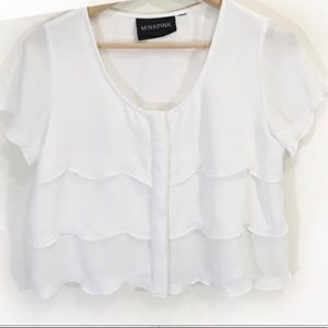 MINKPINK flowy scalloped blouse